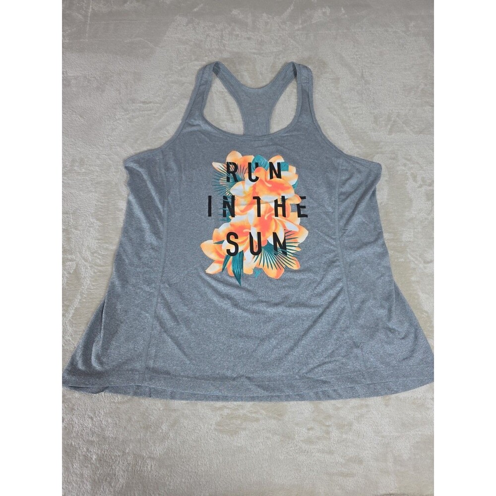 Old Navy Active Top Woman’s Size XL Grey Sleeveless Tank Go-Dry Run In The Sun